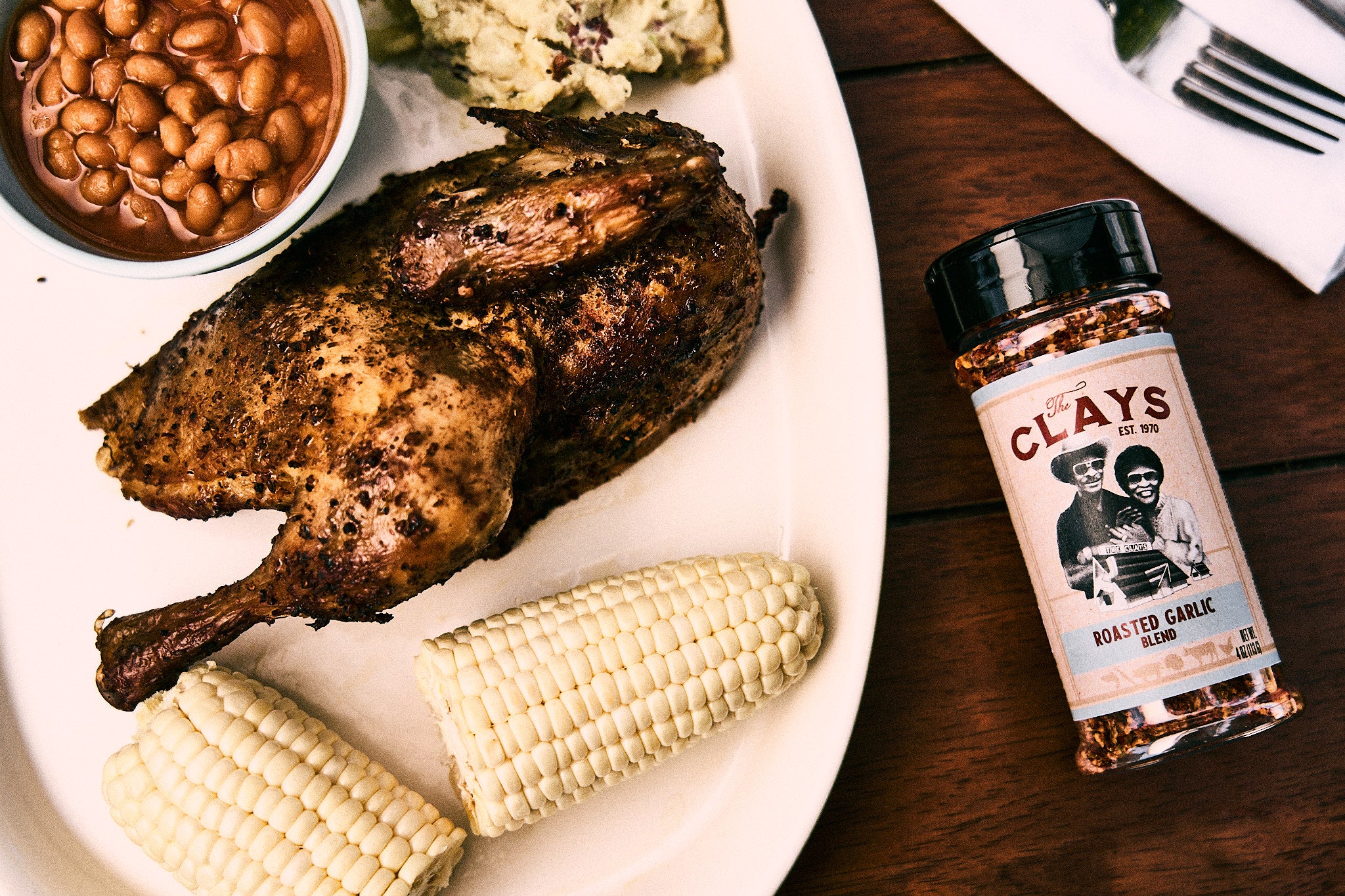 Roasted Garlic Blend On Table With Food